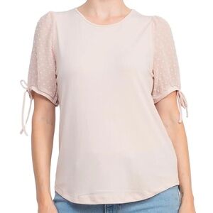 Adrianna Papell Blush Puff Sleeve Blouse